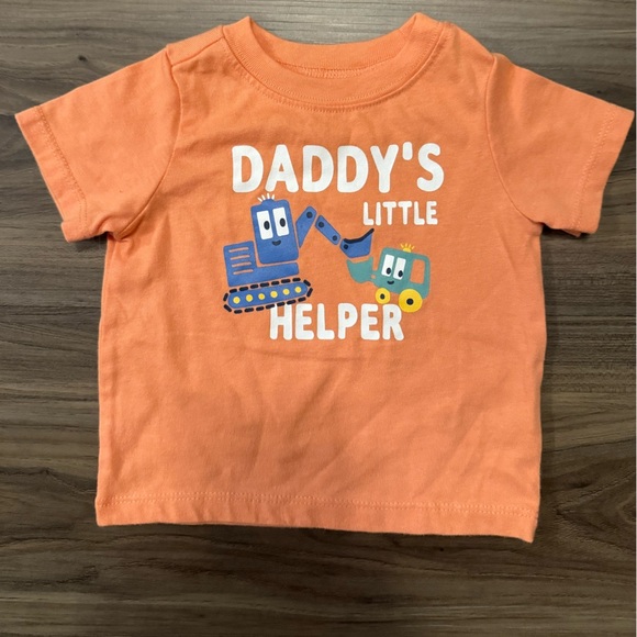 Garanimals Baby Boy Orange Daddy's Little Helper Tee size 0/3M - Picture 3 of 3